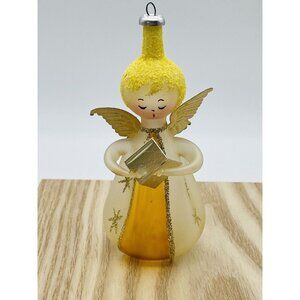 De Carlini Italian Blown Glass Paper Wings Singing Angel Ornament Vintage